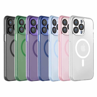 Solid color semi-rigid MagSafe case for iPhone 14 Pro