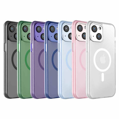 Solid color semi-rigid MagSafe case for iPhone 14