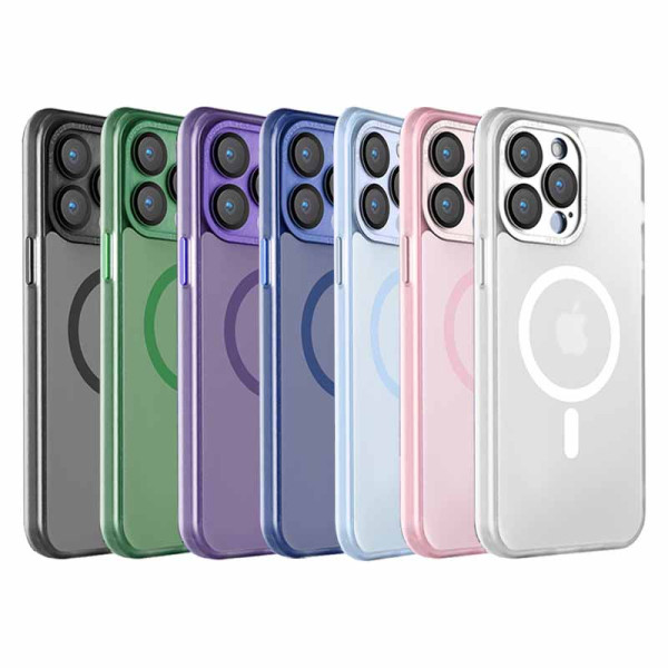 Estojo MagSafe semi-rígido de cor sólida para iPhone 13 Pro