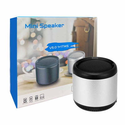Mini Powerful Wireless Bluetooth Speaker, with Microphone, Robust Metal Housing, 5 Hours Playtime