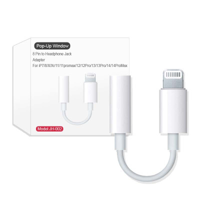 Adaptador de fone de ouvido para iPhone Lightning para conversor auxiliar de áudio de 3,5 mm