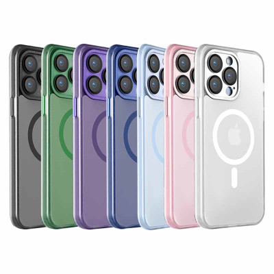 Funda Magsafe Semirigido Color Semitransparente Para iPhone 15