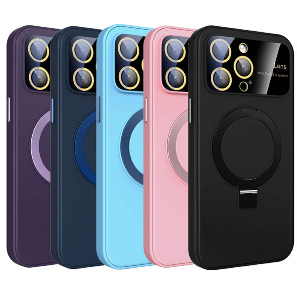 Funda Silicona Premiun Camara Metacrizado con Soporte Magsafe Para iPhone 13 Pro Max