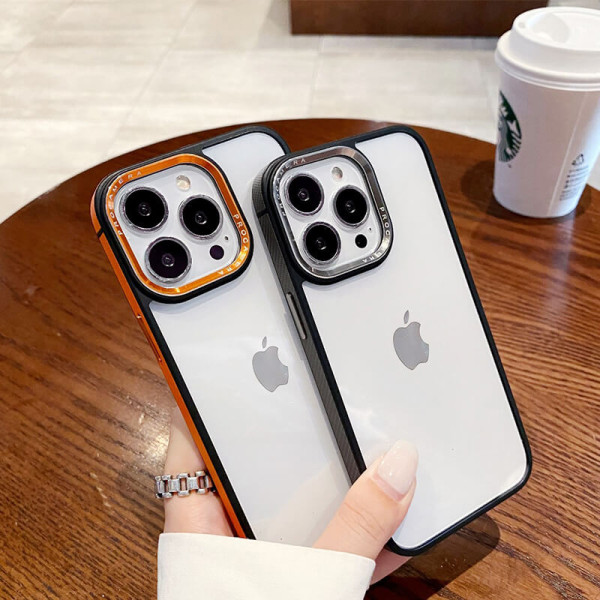 Funda Transparente Fibra de Carbono en Bordillo Para iPhone 15 Plus