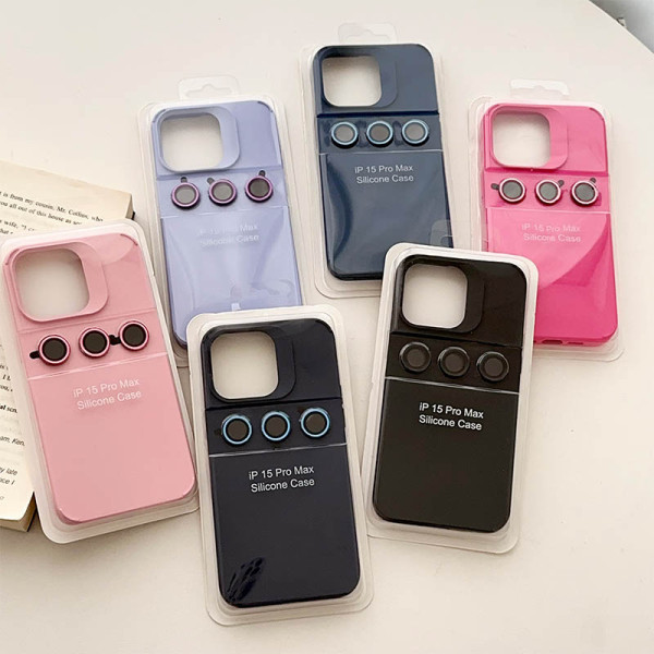 Funda Silicona Style G Con Lente Camara para iPhone 15 Pro Max