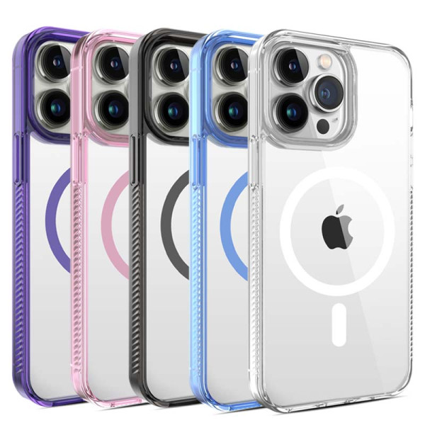 Funda Transparente Borde de Color con Magsafe Antideslizante para iPhone 11