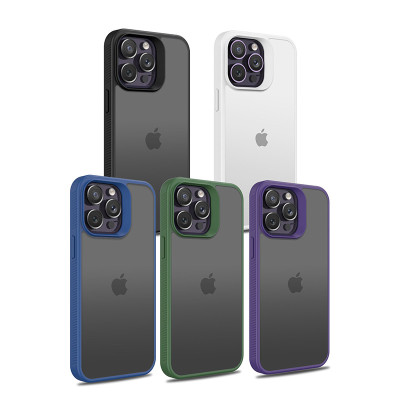 Funda G Color Semitransparente con Borde de Color Para iPhone 15 Pro Max
