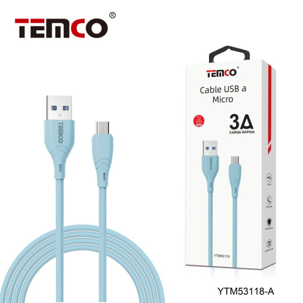 Cable Micro Usb V8 3A de 1M en Azul