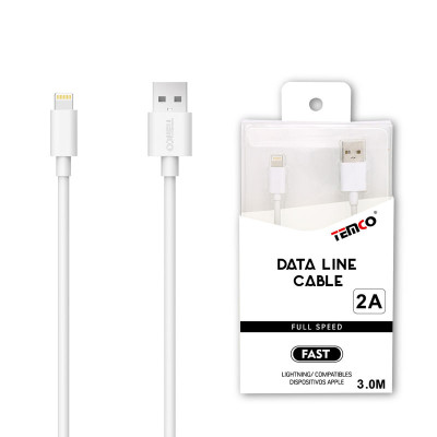 Cable USB a Lithning en TPE 2A de 3M en Blanco