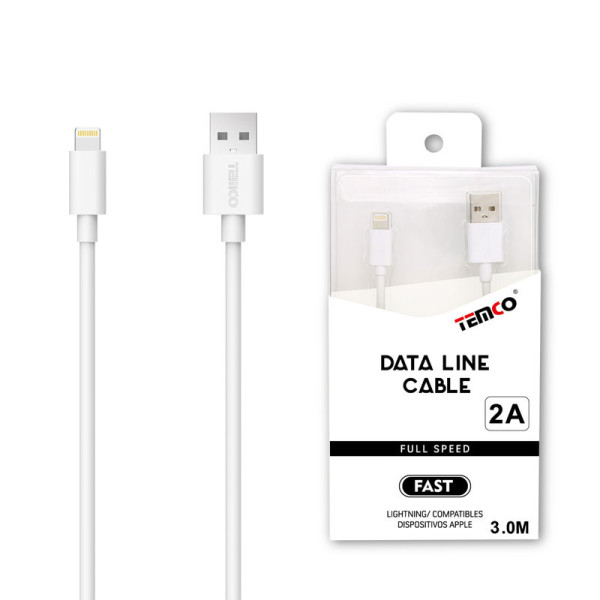 Cable USB a Lithning en TPE 2A de 3M en Blanco