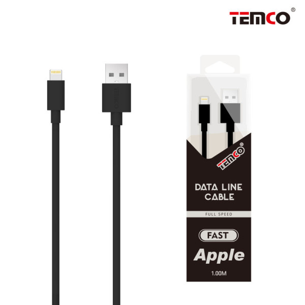 Cable USB a Basico Lithning en TPE 1A de 1M en Negro