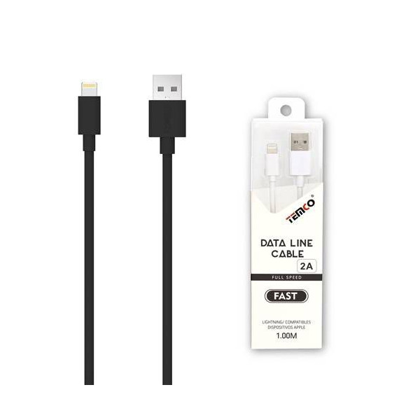 Cable USB a Basico Lithning en TPE 2A de 1M en Negro