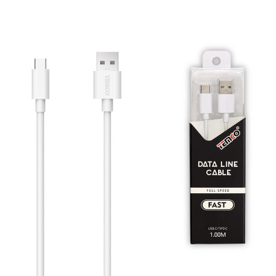 Cable USB a Basico Type-C en TPE 1A de 1M en Blanco