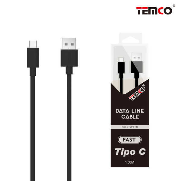 Cable USB a Basico Type-C en TPE 1A de 1M en Negro