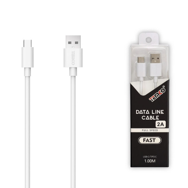 Cable USB a Basico Type-C en TPE 2A de 1M en Blanco