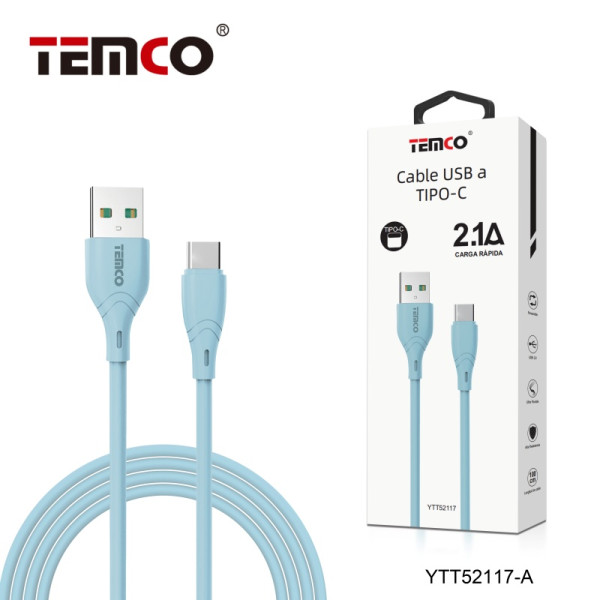 Cable USB a Type-C en TPE 2.1A de 1M en Azul