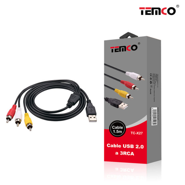 Cable USB a 3 RCA en 1.5M