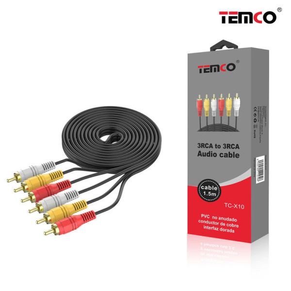 Cable Audio 3 RCA a 3 RCA en 1.5M