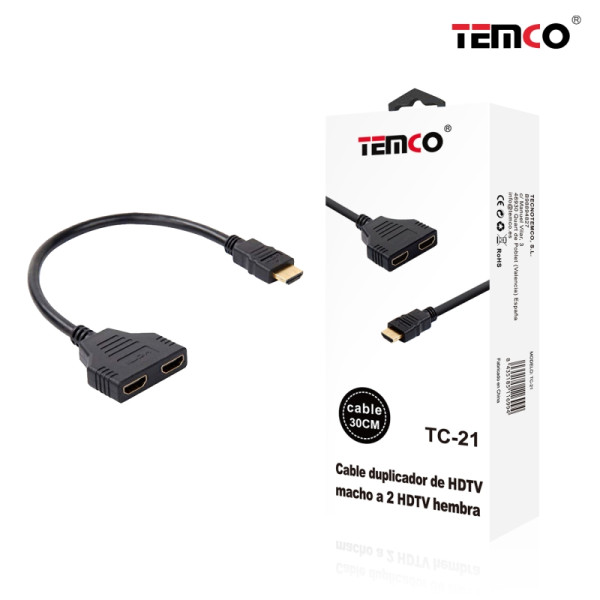 Cable Adaptador HDMI Macho a 2 HDMI Hembra de 3M