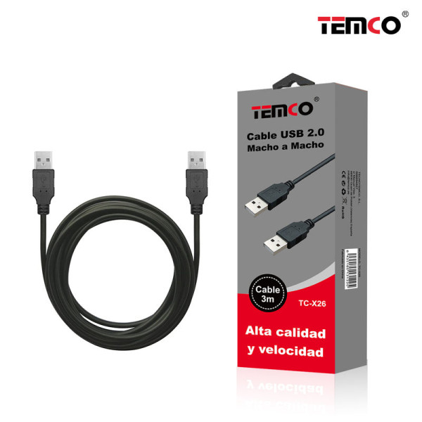 Cable USB Macho a Macho en 3M