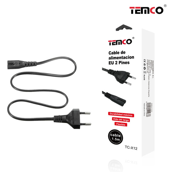 Cable de Alimentacion EU 2 Pin en 1.5M