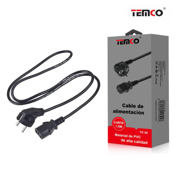 Cable de Alimentacion 3 Pin de 1.5M