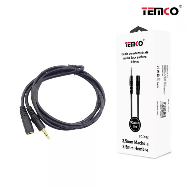 Cable Audio 3.5MM Macho a Hembra en 5M