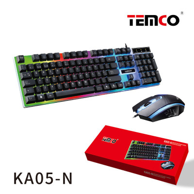 Kit Teclado y Raton con luces Multicolor en Negro