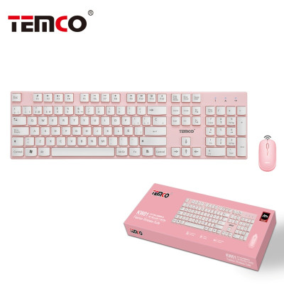Kit Teclado y Raton Inalambrico en Rosa
