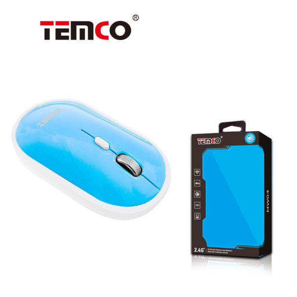 Raton Inalambrico Recargable Version Mudo Azul