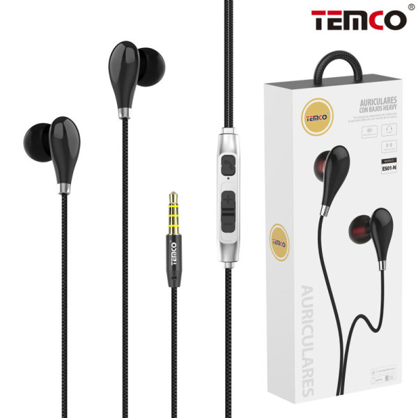 Auriculares Jack 3.5mm Intrauditivos con Microfono en Negro Stilo 7