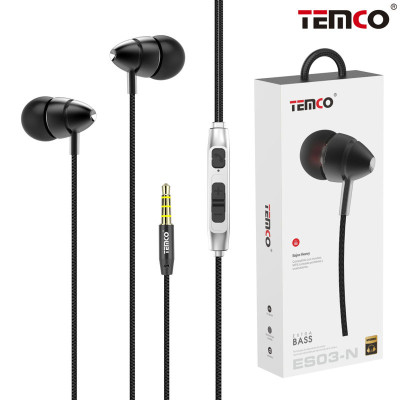 Auriculares Jack 3.5mm Intrauditivos con Microfono en Negro Stilo 9