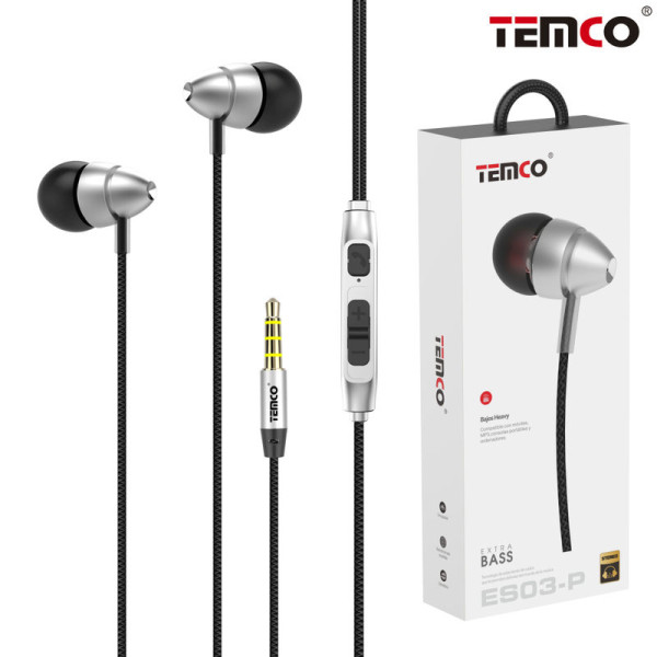 Auriculares Jack 3.5mm Intrauditivos con Microfono en Plata Stilo 9