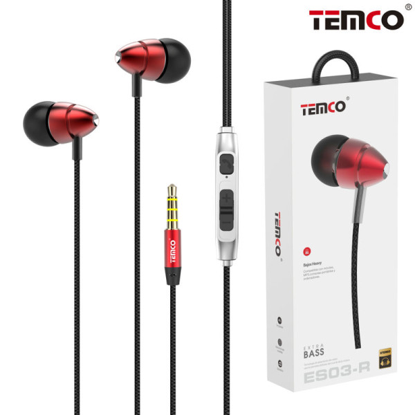 Auriculares Jack 3.5mm Intrauditivos con Microfono en Rojo Stilo 9