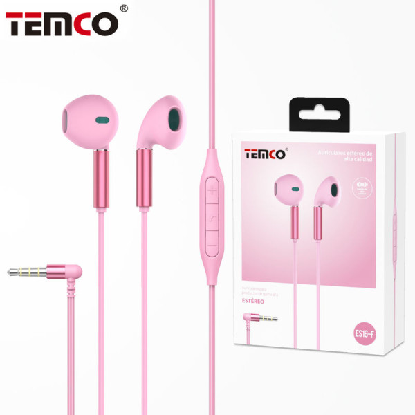 Auriculares Jack 3.5mm con Microfono en Fucsia Stilo 9