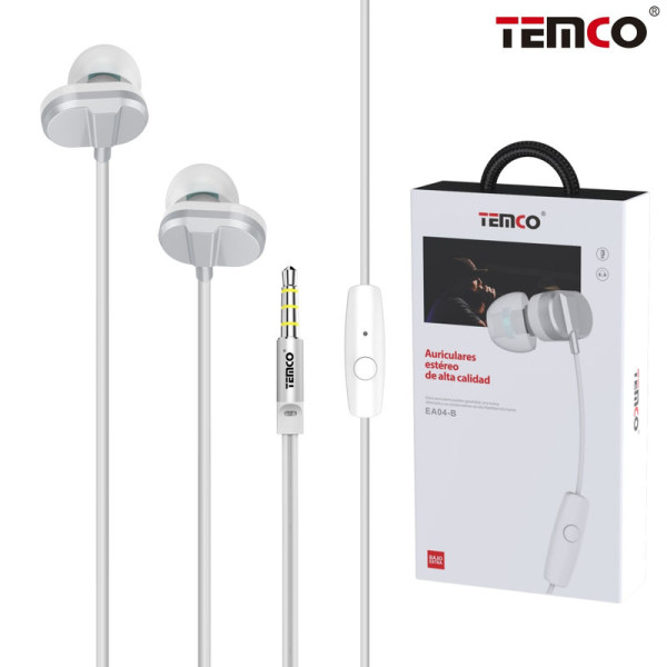 Auriculares Jack 3.5mm Intrauditivos Metal con Microfono en Blanco
