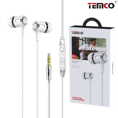 Auriculares Jack 3.5mm Intrauditivos Metal con Microfono en Blanco Stilo 2