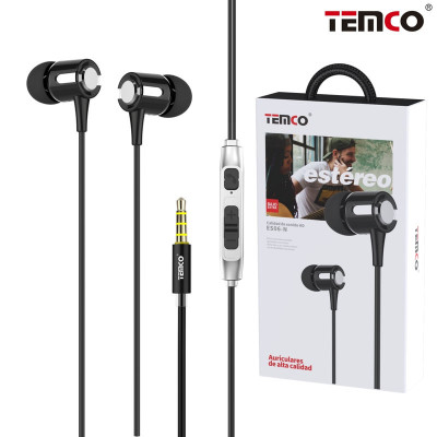 Auriculares Jack 3.5mm Intrauditivos Metal con Microfono en Negro Stilo 2