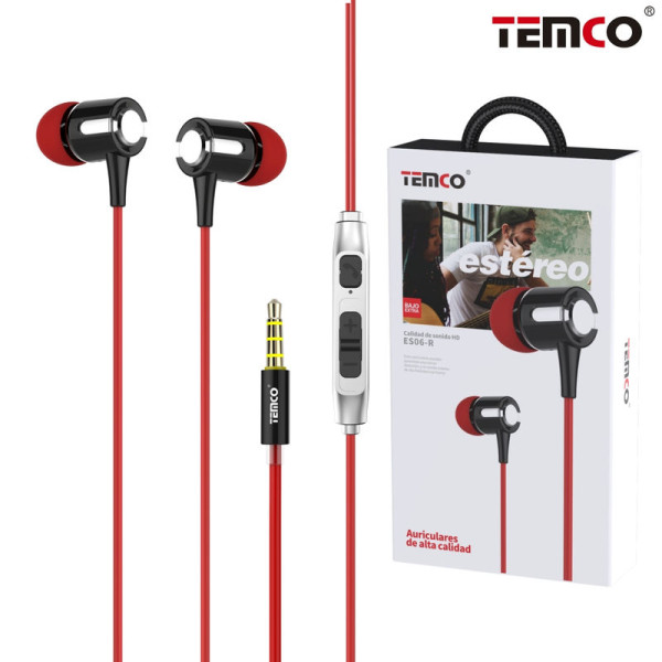 Auriculares Jack 3.5mm Intrauditivos Metal con Microfono en Rojo Stilo 2