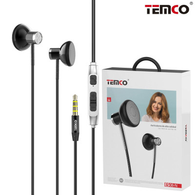 Auriculares Jack 3.5mm Intrauditivos Metal con Microfono en Negro Stilo 3
