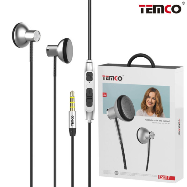 Auriculares Jack 3.5mm Intrauditivos Metal con Microfono en Plata Stilo 3