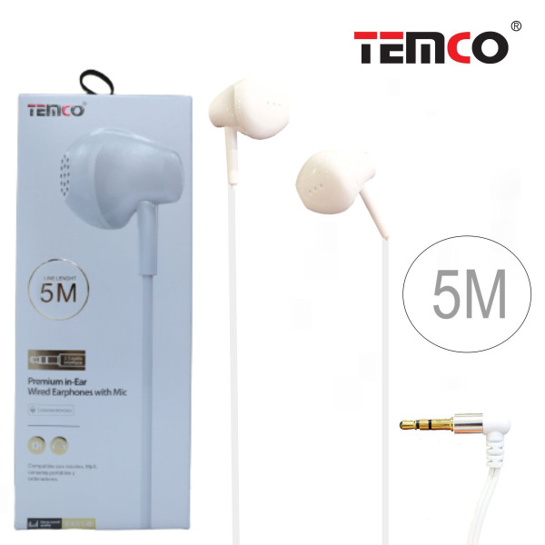 Auriculares Jack 3.5mm en Blanco en 5M