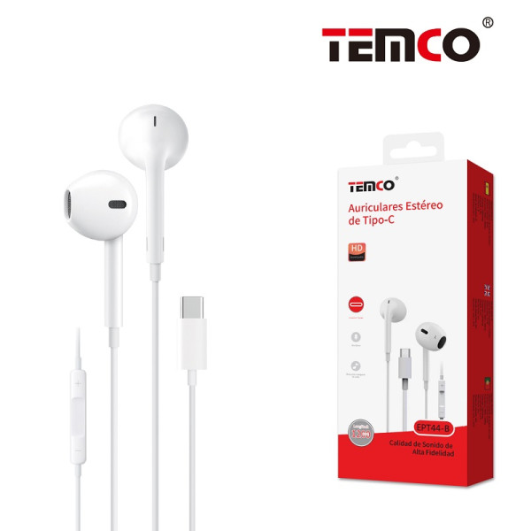 Auriculares Type-C Intrauriculares con Microfono en Blanco Stilo 2