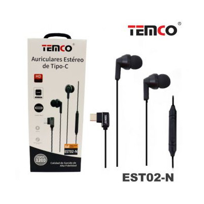 Auriculares Type-C Digitales con Microfono en Negro