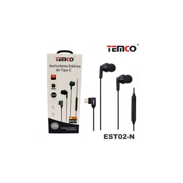 Auriculares Type-C Digitales con Microfono en Negro