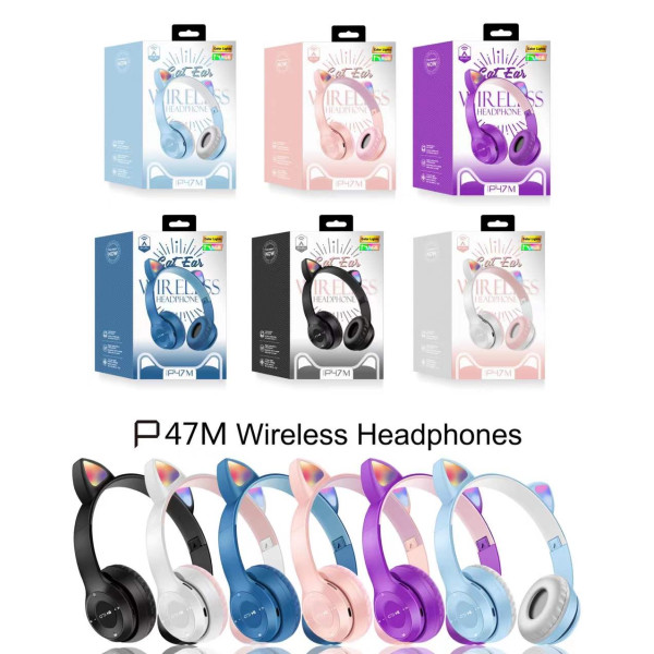 Cascos Inalambrico Bluetooth con Oreja de Gatos con Luces