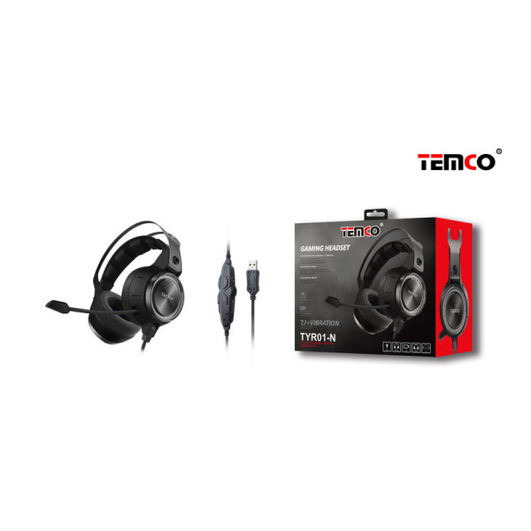 Cascos de Juego 7.1 Con Vibracion en Negro