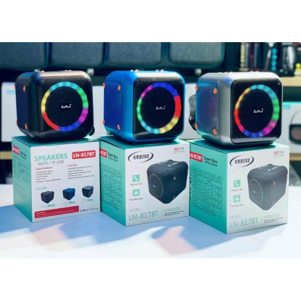Altavoz Cuadrado con Luz Led LN817BT. Phone Call y Play MP3 Files