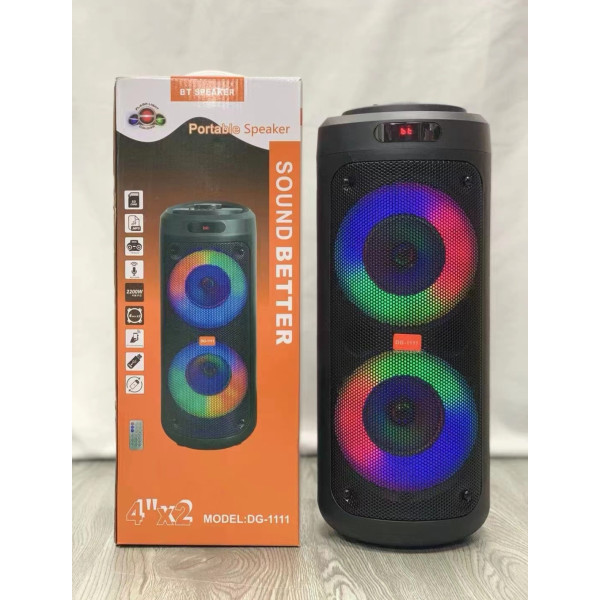 Altavoz con Micro DG-1110 4"x2, reproductor MP3, SD Card, 2200w