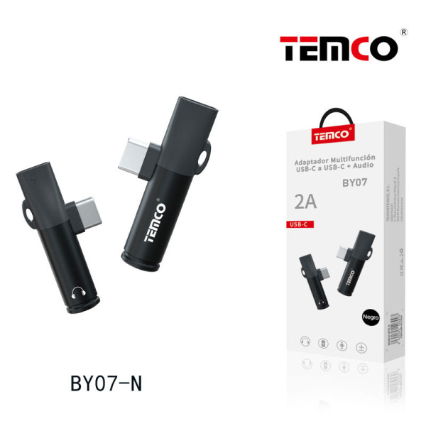 Adaptador Multifuncion USB-C a USB-C + Audio Negro